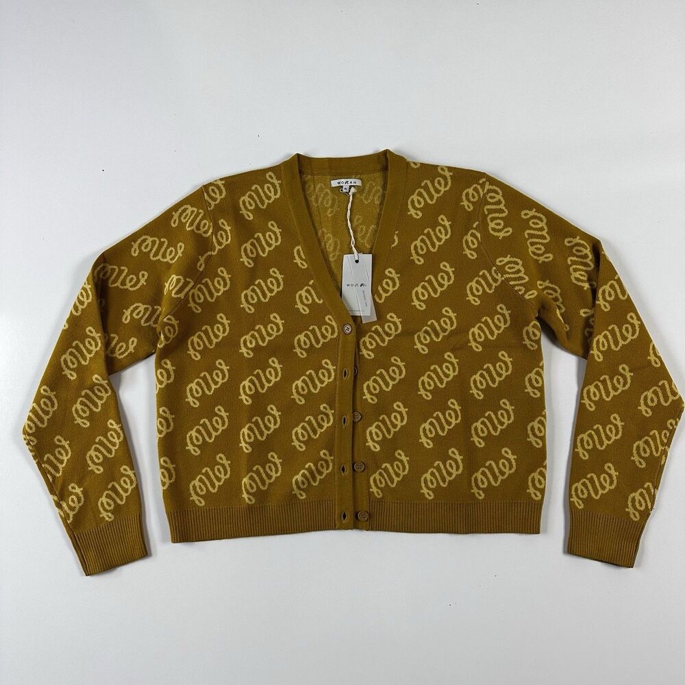 NEW Malbon Poppy Cardigan Women's Size XL Dijon / Yellow